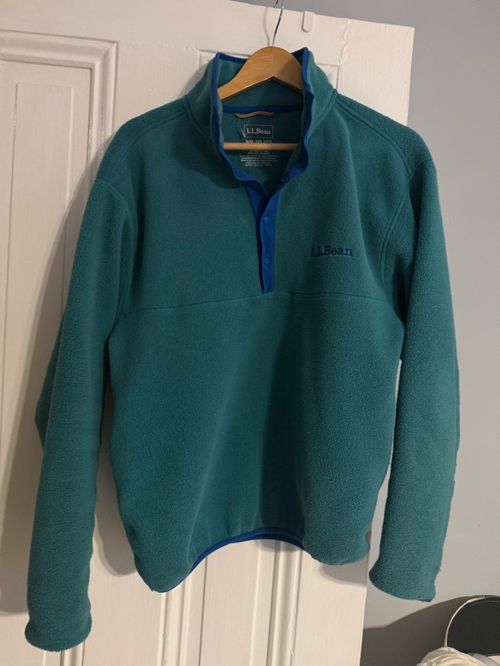 L.L.Bean Teal Fleece Jacket with Blue Trim